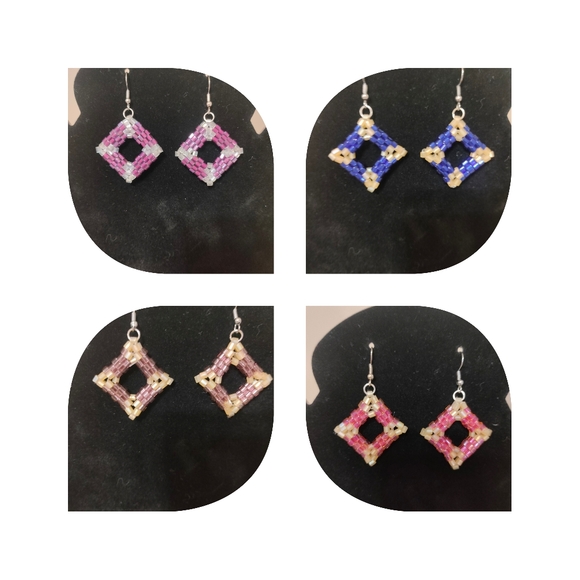 * Jewelry - $15 Each 3D Peyote Square Earrings